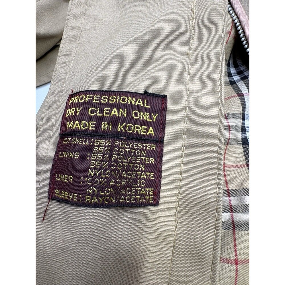 Vintage Repp Ltd Trench Coat Mens 42 Tan Plaid Lined Belted Korea - Picture 8 of 16